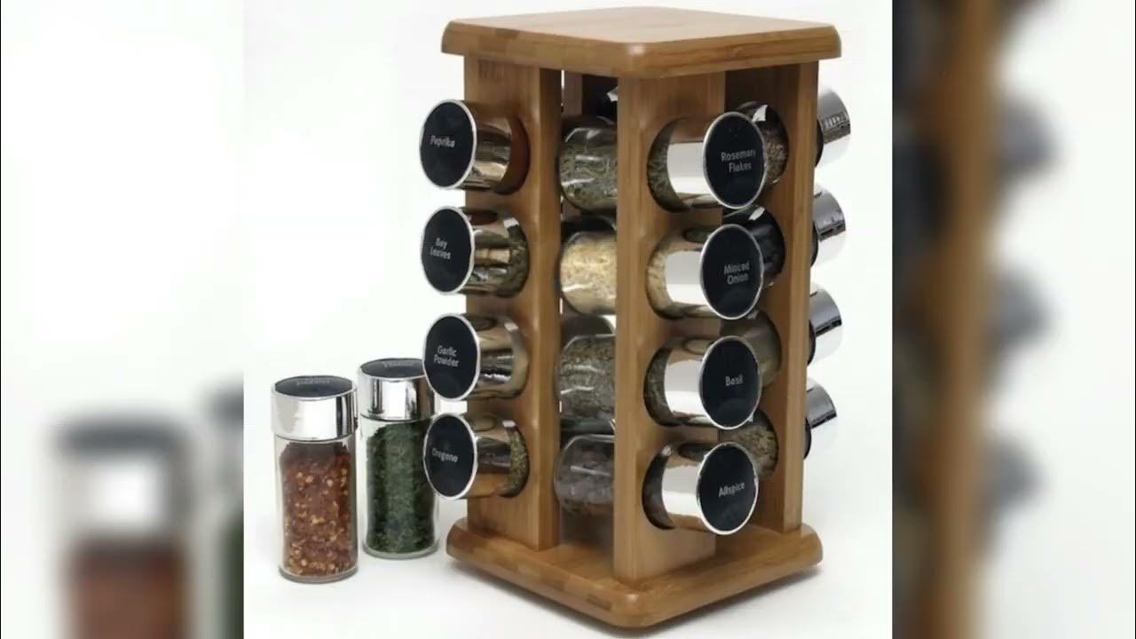 Lidlissä myydään pienille työtasoille sopivaa pyörivää maustehyllyä: siihen mahtuu yhdeksän maustepurkkia, ja se maksaa alle 3 euroa.